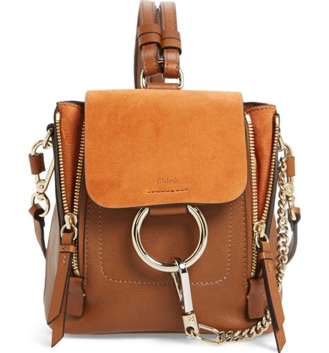 chloe faye small leather suede backpack|chloe faye mini.